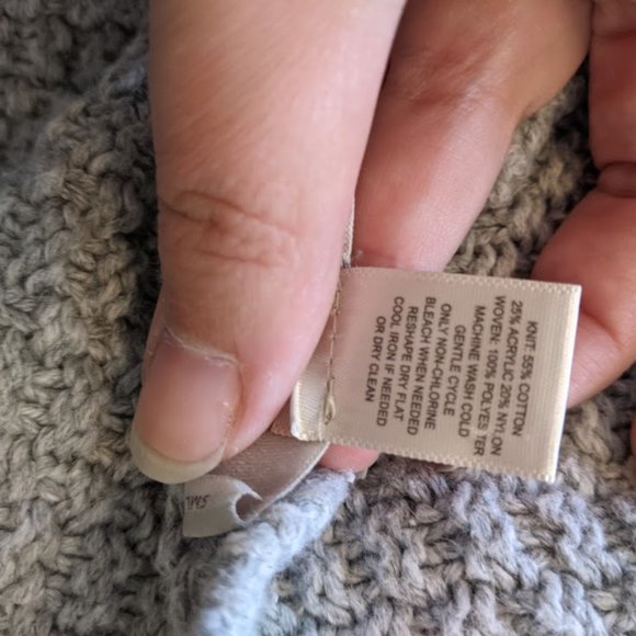 Loft Outlet Gray Mixed Media Sweater Size SP - Picture 9 of 9